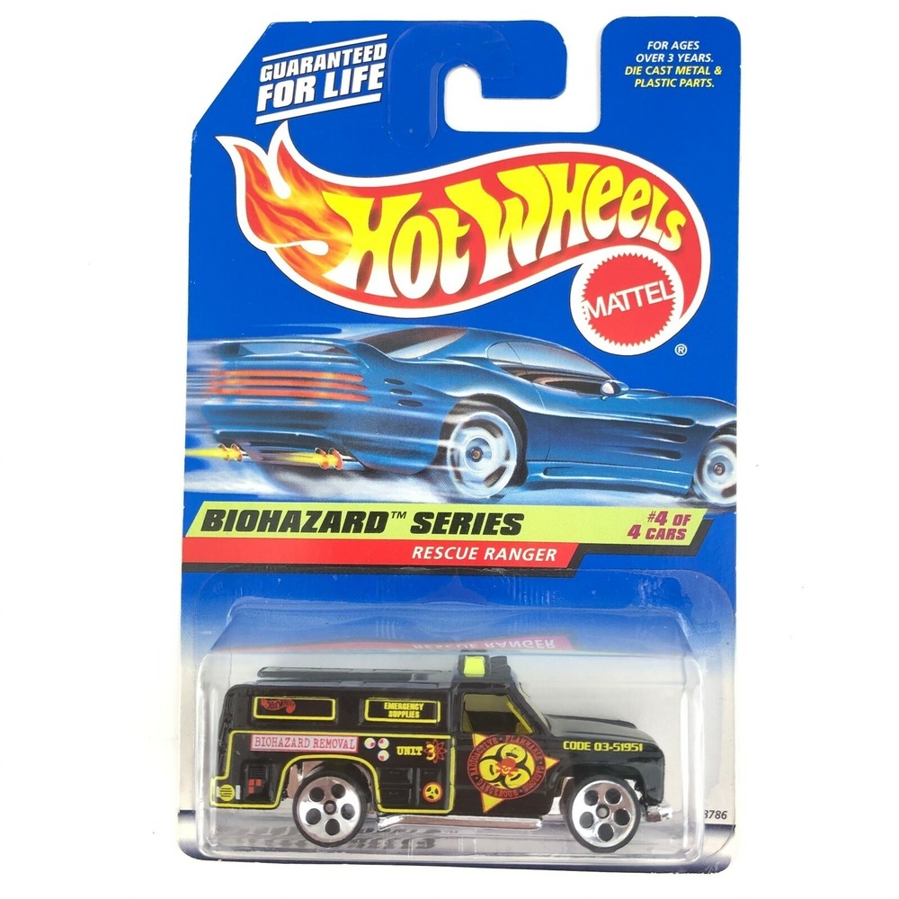 Hot Wheels Biohazard Series Rescue‎ Ranger Truck Black Die Cast 1/64 Scale #720